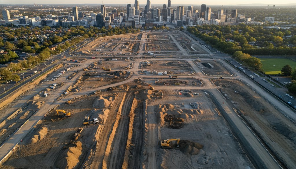 Box Hill Aerial Insights: Monitoring SRL East Infrastructure Progress