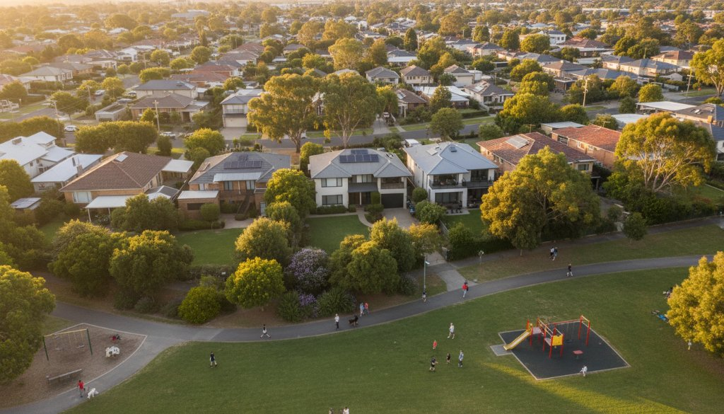 Box Hill aerial photography property views: Elevated Living