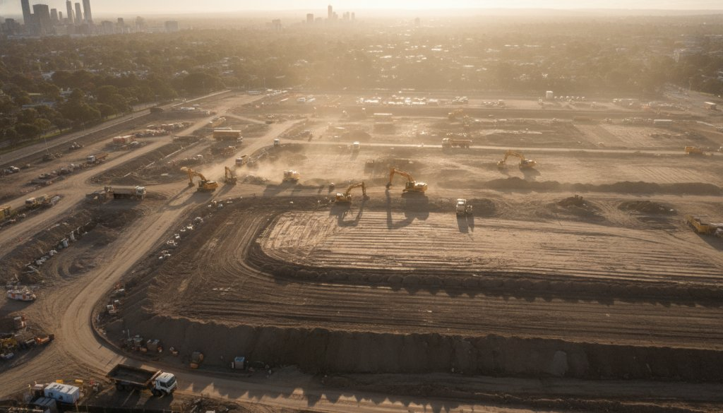 Box Hill Aerial Portraits Capturing Infrastructure Progress: SkyShots View
