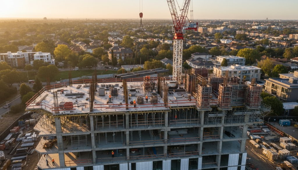 Box Hill commercial construction drone progress: See Your Site Soar