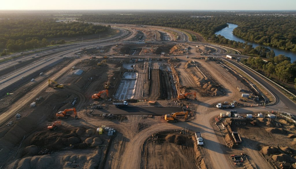 Bulleen Eastern Freeway drone photography: Elevate projects