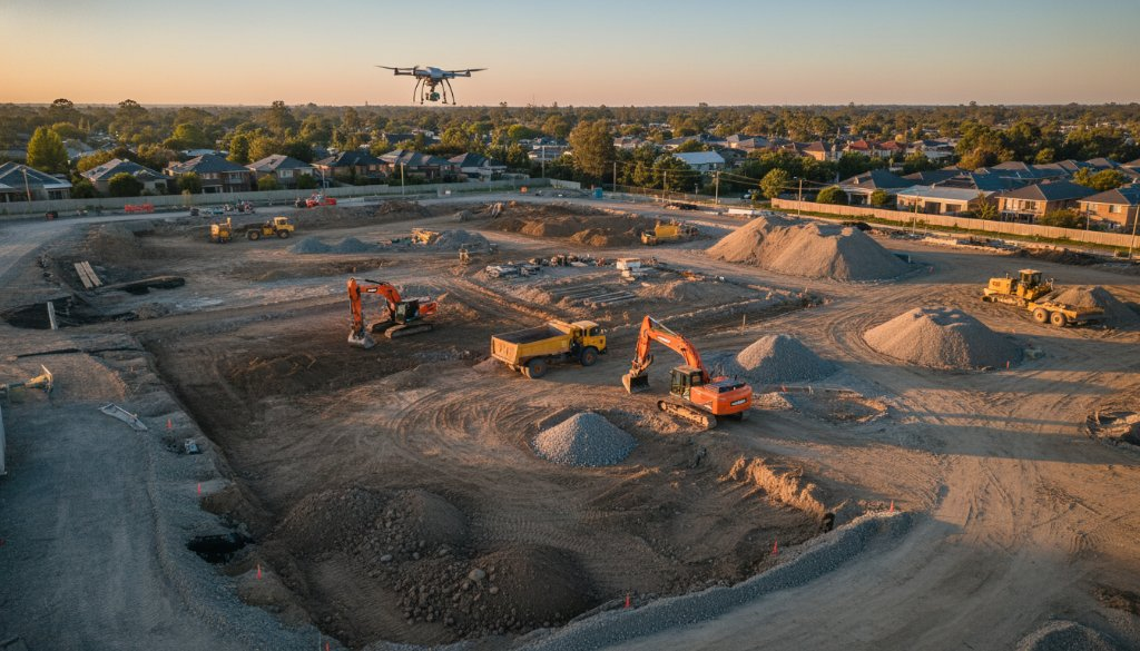 Cheltenham SRL East Aerial Earthworks Monitoring: Precision Unveiled