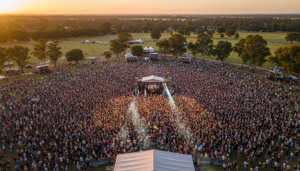 Dynamic Cranbourne live music aerial photography: Elevate Your Event