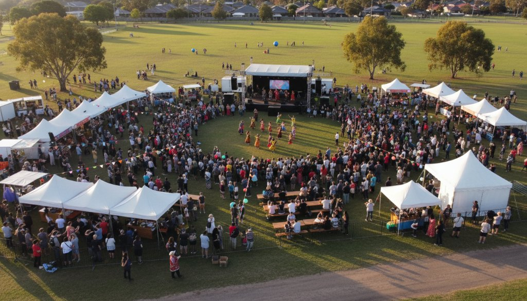 Epic aerial capture Cranbourne cultural festival moments