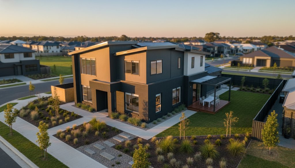 Keysborough architectural drone photography: Modern builds