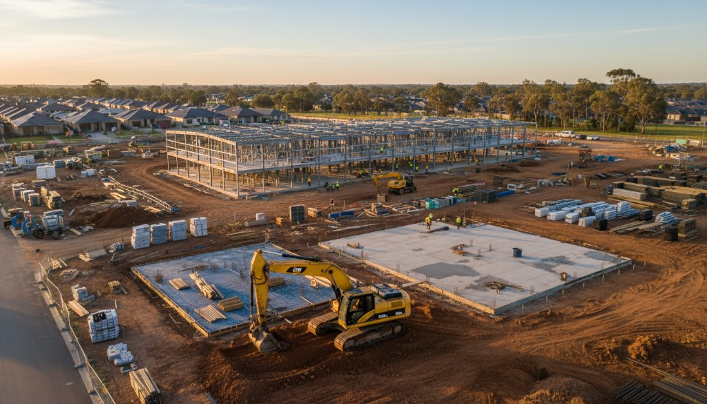Officer construction progress drone photography: Sky-high insights