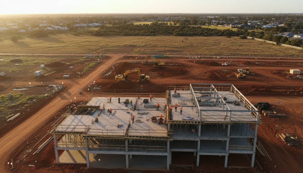 Rockbank commercial drone photography construction progress updates