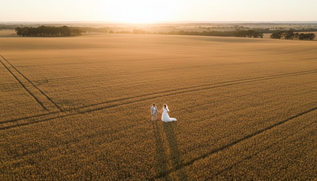 Rockbank wedding drone photography unique angles: Capture Your Day