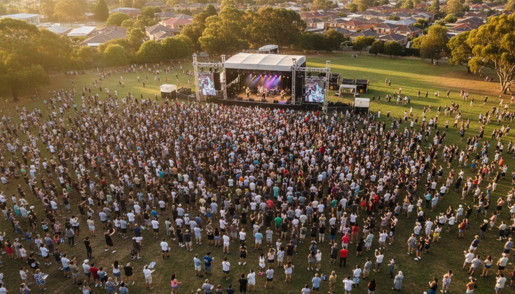 Scoresby Outdoor Concert Drone Photography: Capture the Vibe!