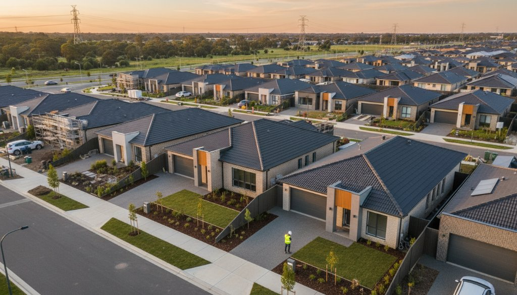Tarneit commercial aerial photography: Elevate Tarneit Projects