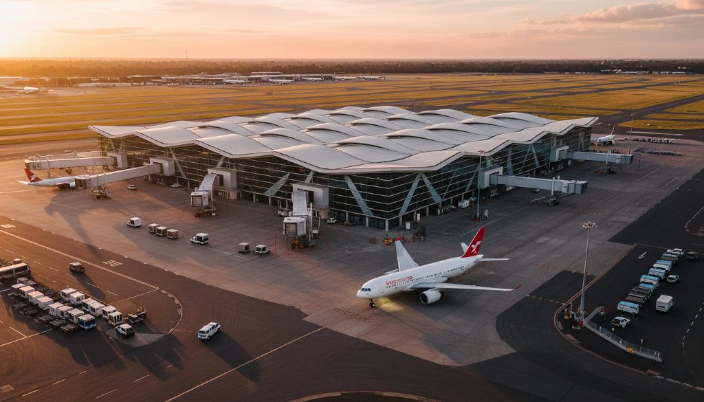 Tullamarine Airport terminal 4 aerial views: SkyShots Perspective