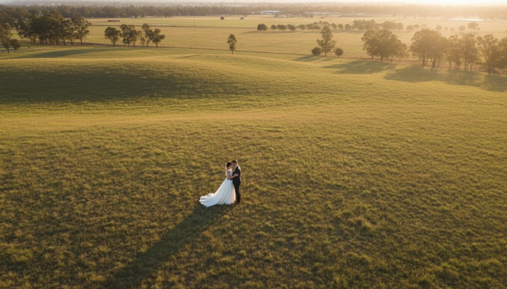 Tullamarine wedding aerial photography unique perspectives: Sky-high memories