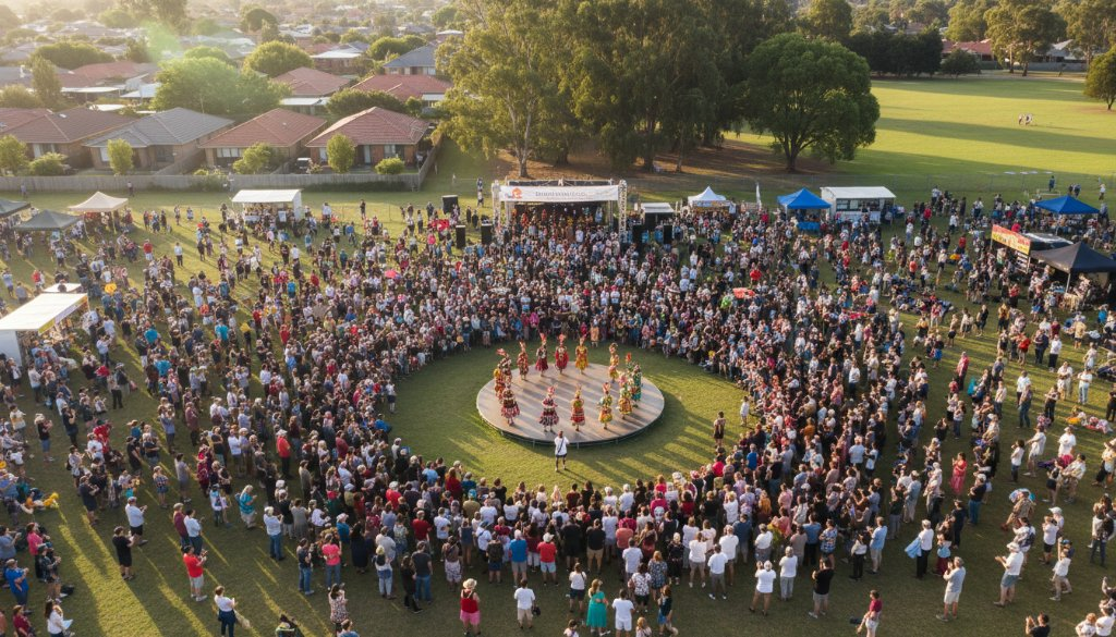 Vibrant Epping Cultural Events Aerial Photography Unveiled